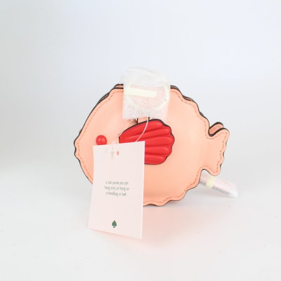 NWT Kate Spade Fish Leather Coin Wallet, Guava Juice, Zip Closure, Bag Charm - Picture 5 of 10